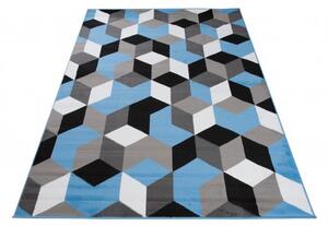 Makro Abra Kusový koberec moderní MAYA Q545A Kostky 3D modrý šedý Rozměr: 200x250 cm