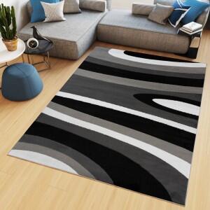 Makro Abra Kusový koberec moderní MAYA Z895A černý šedý Rozměr: 140x200 cm