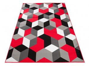 Makro Abra Kusový koberec moderní MAYA Q545A Kostky 3D červený šedý Rozměr: 120x170 cm