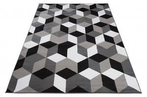 Makro Abra Kusový koberec moderní MAYA Q545A Kostky 3D tmavě šedý Rozměr: 130x190 cm