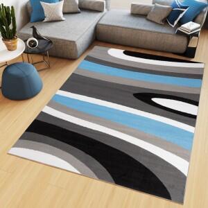 Makro Abra Kusový koberec moderní MAYA Z895B modrý šedý Rozměr: 80x150 cm
