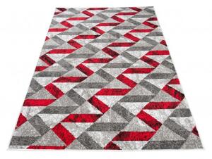 Makro Abra Kusový koberec moderní MAYA Q544A WHITE červený šedý bílý Rozměr: 200x200 cm
