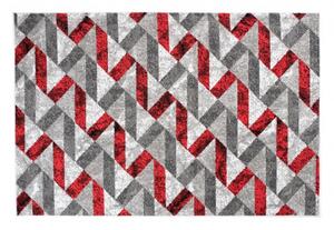 Makro Abra Kusový koberec moderní MAYA Q544A WHITE červený šedý bílý Rozměr: 80x150 cm