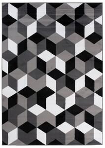 Makro Abra Kusový koberec moderní MAYA Q545A Kostky 3D tmavě šedý Rozměr: 80x150 cm