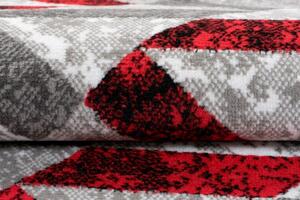 Makro Abra Kusový koberec moderní MAYA Q544A WHITE červený šedý bílý Rozměr: 80x150 cm