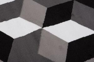 Makro Abra Kusový koberec moderní MAYA Q545A Kostky 3D tmavě šedý Rozměr: 80x150 cm