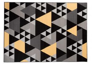 Makro Abra Kusový koberec moderní MAYA Z900C Trojúhelníky šedý žlutý Rozměr: 160x230 cm