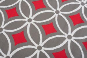 Makro Abra Kusový koberec moderní MAYA Z898D šedý červený Rozměr: 80x150 cm