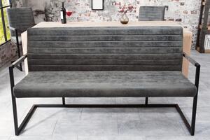 Stolová lavice IMPERIAL 160 CM vintage šedá mikrovlákno Nábytek | Jídelní prostory | Stolové lavice