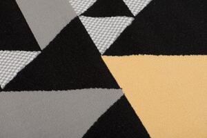 Makro Abra Kusový koberec moderní MAYA Z900C Trojúhelníky šedý žlutý Rozměr: 80x150 cm