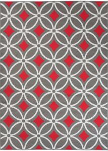 Makro Abra Kusový koberec moderní MAYA Z898D šedý červený Rozměr: 80x150 cm