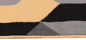 Makro Abra Kusový koberec moderní MAYA Q545A Kostky 3D žlutý šedý Rozměr: 130x190 cm