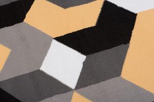 Makro Abra Kusový koberec moderní MAYA Q545A Kostky 3D žlutý šedý Rozměr: 130x190 cm