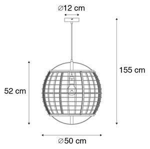 Orientální závěsná lampa hnědá 50 cm - Pascal
