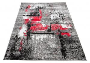 Makro Abra Kusový koberec moderní MAYA Q541A bílý šedý červený Rozměr: 120x170 cm