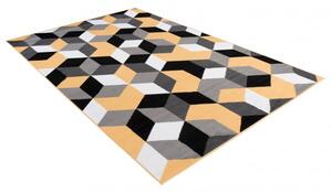 Makro Abra Kusový koberec moderní MAYA Q545A Kostky 3D žlutý šedý Rozměr: 160x230 cm