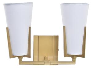 Nástěnná lampa DKD Home Decor Sklo Zlatá Kov Polyester Bílý (30 x 18 x 23 cm)
