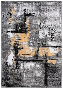Makro Abra Kusový koberec moderní MAYA Q541C šedý žlutý bílý Rozměr: 120x170 cm