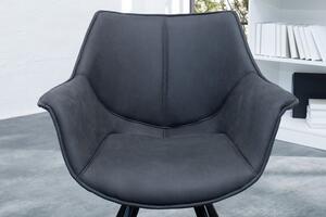 Židlo-křeslo DUTCH RETRO antik šedé mikrovlákno Nábytek | Jídelní prostory | Jídelní židle | Všechny jídelní židle