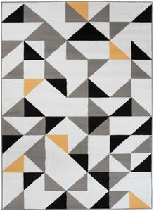 Makro Abra Kusový koberec moderní MAYA Z896A Trojúhelníky šedý bílý Rozměr: 130x190 cm