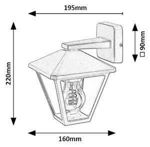 Rabalux 7147 - Venkovní nástěnná lampa PARAVENTO 1xE27/40W/230V IP44