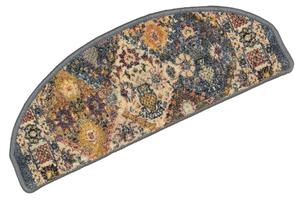 Kobercový ráj Kobercový nášlap Modern Classic béžový šedý Rozměr: 67 cm x 24 cm + 3 cm (zahnutí)