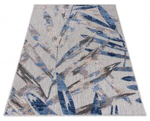 Makro Abra Moderní kusový koberec AVENTURA EC68B Listí palmy šedý modrý Rozměr: 80x200 cm