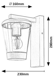 Rabalux 7266 - Venkovní nástěnná lampa SAVANO 1xE27/40W/230V IP44