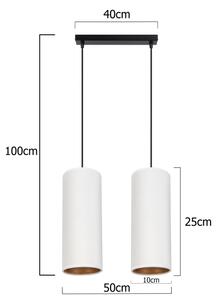 Lustr na lanku AVALO 2xE27/60W/230V bílá/měděná