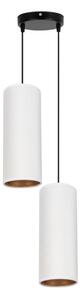 Lustr na lanku AVALO 2xE27/60W/230V pr. 20 cm bílá/měděná