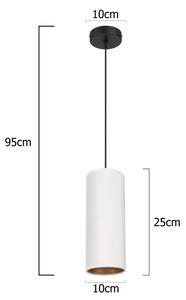 Lustr na lanku AVALO 1xE27/60W/230V bílá/měděná