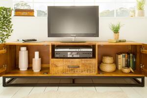 Televizní stolek INFINITY 160 CM NATUR masiv mango Nábytek | Obývací pokoj | Televizní stolky