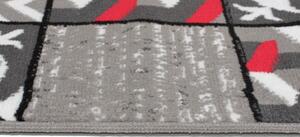 Makro Abra Kusový koberec moderní MAYA Z906E Patchwork šedý červený Rozměr: 130x190 cm