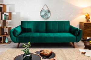 Pohovka DIVANI 215 CM sametově zelená rozkládací Nábytek | Obývací pokoj | Sedací soupravy a pohovky | Pohovky | Všechny pohovky