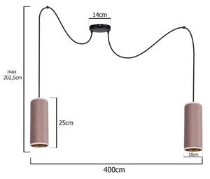 Lustr na lanku AVALO 2xE27/60W/230V pavouk růžová/měděná