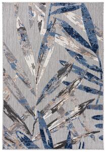 Makro Abra Moderní kusový koberec AVENTURA EC68A Palmové listy šedý modrý Rozměr: 120x170 cm