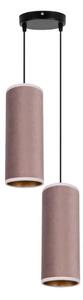 Lustr na lanku AVALO 2xE27/60W/230V pr. 20 cm růžová/měděná