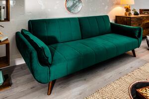 Pohovka DIVANI 215 CM sametově zelená rozkládací Nábytek | Obývací pokoj | Sedací soupravy a pohovky | Pohovky | Všechny pohovky