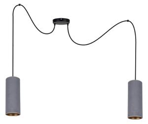 Lustr na lanku AVALO 2xE27/60W/230V pavouk šedá