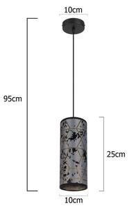 Lustr na lanku AVALO 1xE27/60W/230V šedá/černá