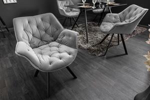 Židlo-křeslo DUTCH COMFORT II šedé samet Nábytek | Jídelní prostory | Jídelní židle | Všechny jídelní židle
