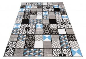 Makro Abra Kusový koberec moderní MAYA Z906B Patchwork šedý modrý Rozměr: 80x150 cm