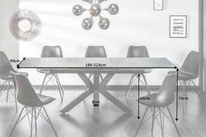 Šedý rozkládací jídelní stůl Eternity 180-225 cm