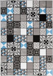 Makro Abra Kusový koberec moderní MAYA Z906B Patchwork šedý modrý Rozměr: 80x150 cm
