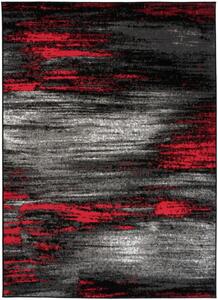 Makro Abra Kusový koberec moderní MAYA Z905E šedý černý červený Rozměr: 200x200 cm