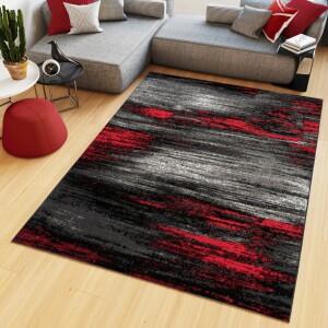 Makro Abra Kusový koberec moderní MAYA Z905E šedý černý červený Rozměr: 80x150 cm