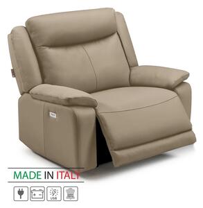 Kožené křeslo CONTINENTAL s elektrickou funkcí relax 1P, elektrické + aku, cappuccino (cappuccino 313)