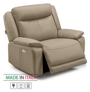 Kožené křeslo CONTINENTAL s elektrickou funkcí relax 1P, elektrické, cappuccino (cappuccino 313)