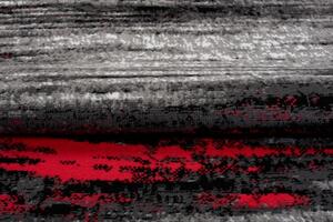 Makro Abra Kusový koberec moderní MAYA Z905E šedý černý červený Rozměr: 80x150 cm