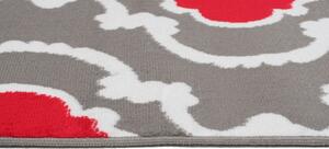 Makro Abra Kusový koberec moderní MAYA Z985A šedý červený Rozměr: 80x150 cm